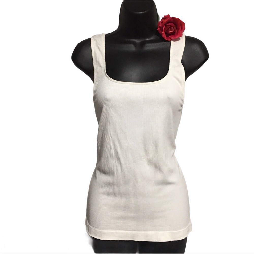 WIFE BEATER RIBBED TANK WHITE TANK TOP LAYERING PIECE MINIMALIST EVERYDAY